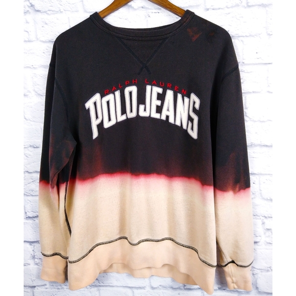Polo Ralph Lauren Tops - Vintage 90s Polo Jeans Spellout Tie Dye Sweatshirt